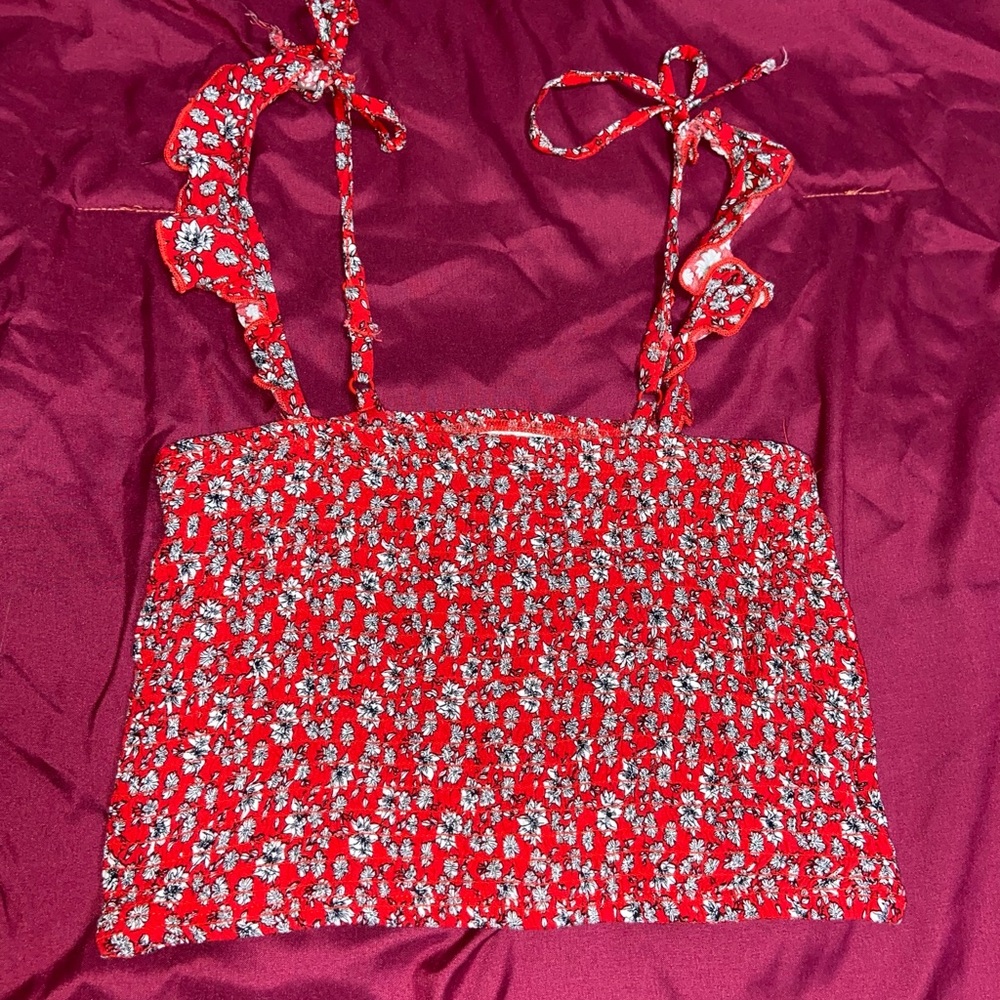 Red Floral Women's Top